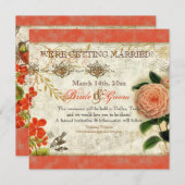 ボタニカルハミングバードカメリア セーブ・ザ・デート 招待状 (正面/裏面)