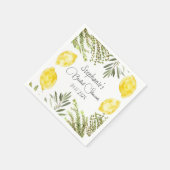 ボタニカルハーブレモンズウォーターブライダルシャワー スタンダードカクテルナプキン (角)
