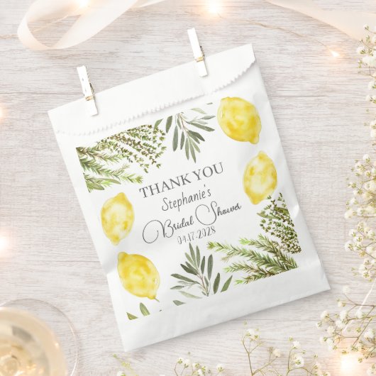 ボタニカルハーブレモンズウォーターブライダルシャワー フェイバーバッグ (クリップ留めされた状態)