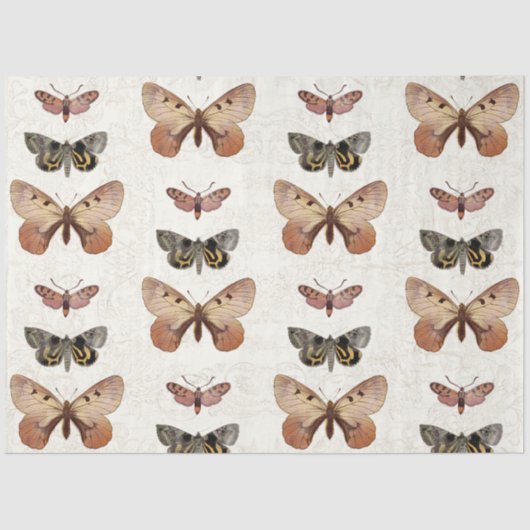 ボタニカルバタフライコテージコアヴィンテージデクページ 薄葉紙 (正面)