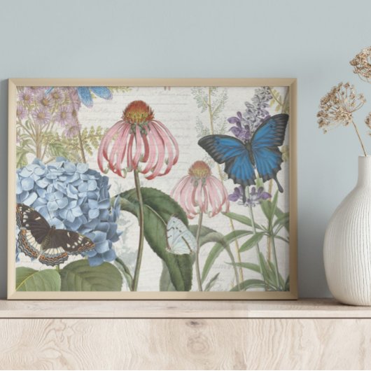 ボタニカルバタフライブルーガーデンフローラデカップージ 薄葉紙