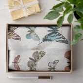 ボタニカルバタフライブルーピーチヴィンテージデカップージ 薄葉紙 (ギフト)