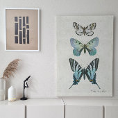 ボタニカルバタフライヴィンテージほこりっぽい青の切り離し 薄葉紙