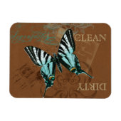 ボタニカルバタフライヴィンテージクリーン汚れ食洗機 マグネット (横)