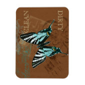 ボタニカルバタフライヴィンテージクリーン汚れ食洗機 マグネット (縦)