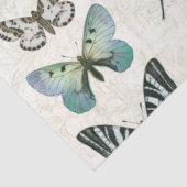 ボタニカルバタフライヴィンテージブルーnホワイトデコページ 薄葉紙 (詳細)