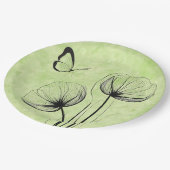 ボタニカルバタフライ紙プレート – ミニマリストフローラ ペーパープレート (アングル)