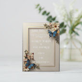 ボタニカルバタフライ結婚式招待状葉書 ポストカード (スタンド正面)