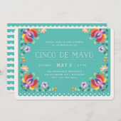 ボタニカルバナーフェスタ招待状-ターコイズ 招待状 (正面/裏面)