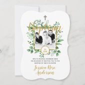 ボタニカルバプテスマPHOTO Investations Boy or Girl 招待状 (正面)