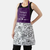 ボタニカルバラブラックとパープルパーソナライズされた エプロン (インサイチュ)