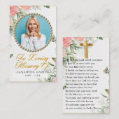 ボタニカルバラ赤面写真葬式祈りの言葉カード 名刺 (正面/裏面)