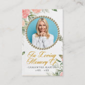 ボタニカルバラ赤面写真葬式祈りの言葉カード 名刺 (正面)