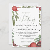 ボタニカルバーガンディーウェディング  わたすだちと葉 招待状 (正面)