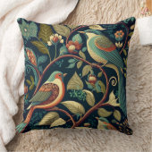 ボタニカルバード装飾用クッション クッション (ブランケット)