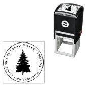 ボタニカルパインツリーラウンド差出人住所名 セルフインキングスタンプ (インサイチュ)