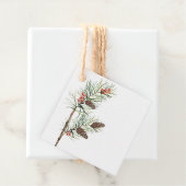 ボタニカルパインブランチ&ベリーホリデーギフトラベル フェイバータグ (インサイチュ)