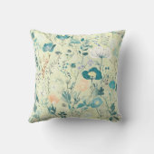 ボタニカルパステルグリーンフローラ装飾用クッション クッション (裏面)
