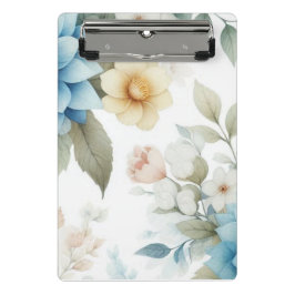 ボタニカルパステルブルーイエローミニクリップボード ミニクリップボード