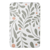 ボタニカルパターンセージ緑離れの バスマット (正面縦)