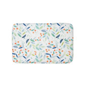 ボタニカルパターンパステルウォーターカラーイラストレーション バスマット (正面)
