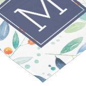 ボタニカルパターンパステルウォーターカラーイラストレーション ミディアムテーブルランナー (コーナー)