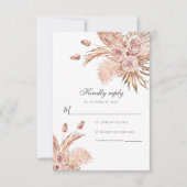 ボタニカルパンパスグラスウォーターのカラーフローラ 出欠カード (正面)