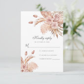 ボタニカルパンパスグラスウォーターのカラーフローラ 出欠カード (スタンド正面)