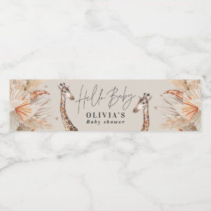 ボタニカルパンパスグラスキリンサファリネイビーブルーワ ペットボトルラベル