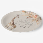 ボタニカルパンパスグラスモダンキラフェサファリシック ペーパープレート (アングル)