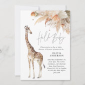 ボタニカルパンパスグラスモダンキラフェサファリシック 招待状 (正面)