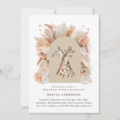 ボタニカルパンパスグラスモダンキラフェサファリシック 招待状 (正面)