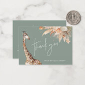 ボタニカルパンパスグラス感謝していキリンサファリ ノートカード (正面/裏面インサイチュ)