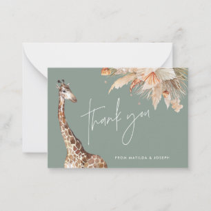 ボタニカルパンパスグラス感謝していキリンサファリ ノートカード