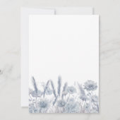 ボタニカルパンパフローラダスティブルー結婚ズ 招待状 (裏面)