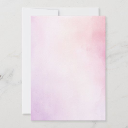 ボタニカルパープルとピンクのフローラボホ結婚ズ 招待状 (裏面)