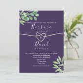 ボタニカルパープルウェディング 招待状 (スタンド正面)