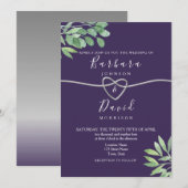 ボタニカルパープルウェディング 招待状 (正面/裏面)