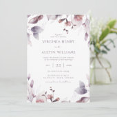 ボタニカルパープルウェディング 招待状 (スタンド正面)