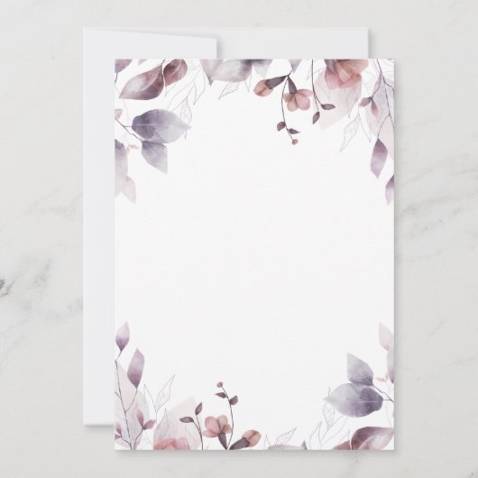 ボタニカルパープルウェディング 招待状 (裏面)