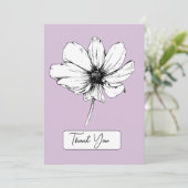 ボタニカルパープルサンキューカード – コスモフラワー サンキューカード (スタンド正面)