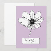 ボタニカルパープルサンキューカード – コスモフラワー サンキューカード (正面/裏面)