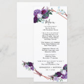 ボタニカルパープルフローラウェディングレセプション メニュー (正面/裏面)