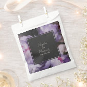 ボタニカルパープルフローラグレイ結婚ズ フェイバーバッグ (クリップ留めされた状態)