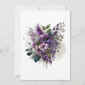 ボタニカルパープルフローラブライダルシャワールンチョン 招待状 (裏面)