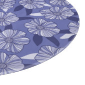 ボタニカルパープルフローララインアート カッティングボード (角)