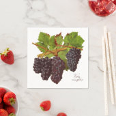 ボタニカルパープルブドウ紙ナプキンス(50セット) スタンダードカクテルナプキン (インサイチュ)