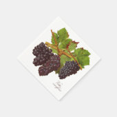 ボタニカルパープルブドウ紙ナプキンス(50セット) スタンダードカクテルナプキン (角)