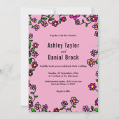 ボタニカルパープルマゼンタバラボホフローラズ 招待状 (正面)