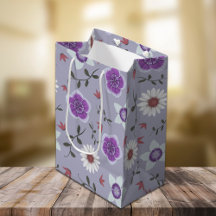 ボタニカルパープルモダンワイルドフラワー